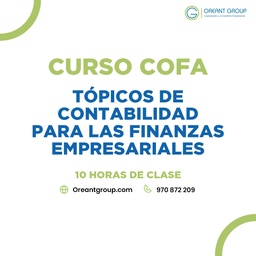 CURSO (COFA): Tópicos de Contabilidad para las finanzas empresariales