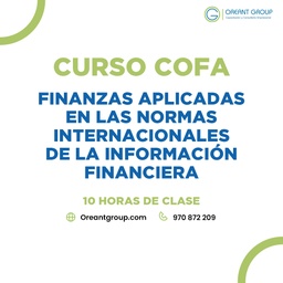 CURSO (COFA): Finanzas aplicadas en las Normas Internacionales de Información Financiera
