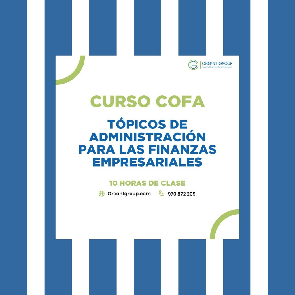 CURSO (COFA): Tópicos de Administración para las finanzas empresariales