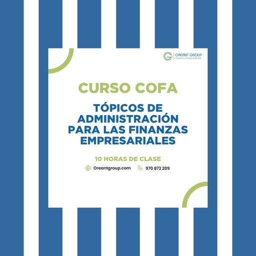 CURSO (COFA): Tópicos de Administración para las finanzas empresariales