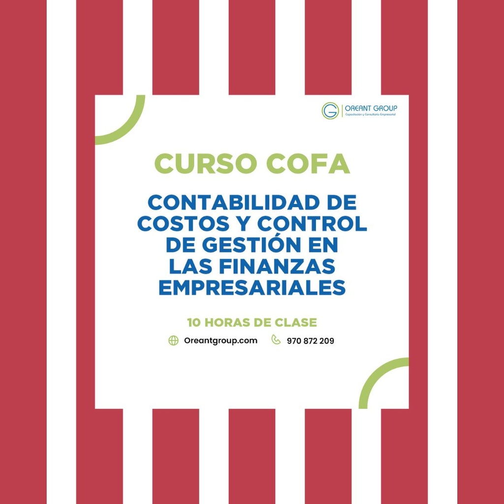 CURSO (COFA): Contabilidad de costos y control de gestión en las finanzas empresariales