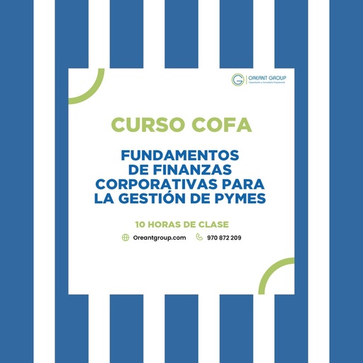 CURSO (COFA): Fundamentos de Finanzas corporativas para la Gestión de PYMES