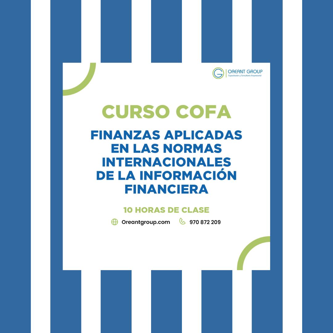CURSO (COFA): Finanzas aplicadas en las Normas Internacionales de Información Financiera